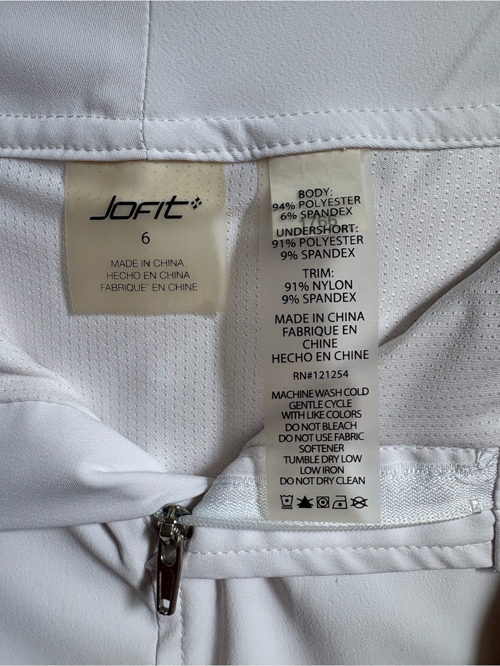 Jofit Golf Skort Women's Size 6 White Athletic Tennis skirt with Zip Pockets - Picture 5 of 11